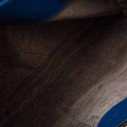 Pre Owned Bottega Veneta Blue Intrecciato Leather Flap Chain Shoulder Bag