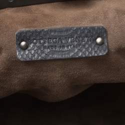 Pre Owned Bottega Veneta Black/Brown Python Frame Top Handle Bag