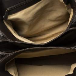 Pre Owned Bottega Veneta Dark Brown Intrecciato Leather Large Roma Tote