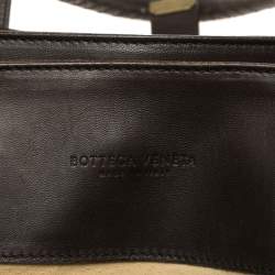 Pre Owned Bottega Veneta Dark Brown Intrecciato Leather Large Roma Tote
