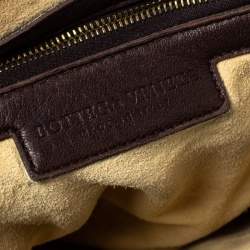 Pre Owned Bottega Veneta Dark Brown Intrecciato Leather Pyramid Shoulder Bag