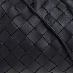 Pre Owned Bottega Veneta Black Intrecciato Leather Mini The Pouch Bag