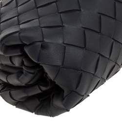 Pre Owned Bottega Veneta Black Intrecciato Leather Mini The Pouch Bag