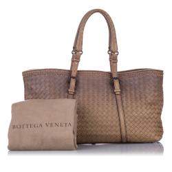 Pre Owned Bottega Veneta Brown Intrecciato Leather Tote Bag