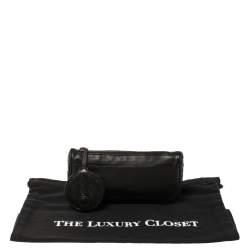 Pre Owned Bottega Veneta Black Leather Zipped Pouch