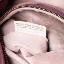 Pre Owned Bottega Veneta Purple Intrecciato Leather Flower Hobo