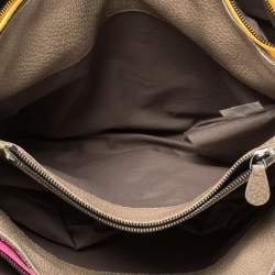 Pre Owned Bottega Veneta Multicolor Pebbled Leather Double Zip Satchel