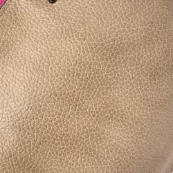 Pre Owned Bottega Veneta Multicolor Pebbled Leather Double Zip Satchel