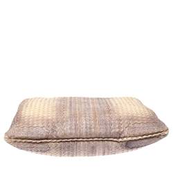 Pre Owned Bottega Veneta Beige Ombre Intrecciato Leather Maxi Veneta Hobo