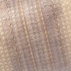 Pre Owned Bottega Veneta Beige Ombre Intrecciato Leather Maxi Veneta Hobo