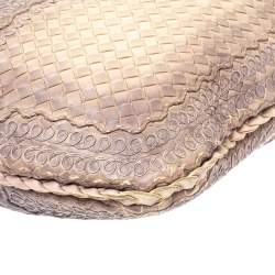 Pre Owned Bottega Veneta Beige Ombre Intrecciato Leather Maxi Veneta Hobo