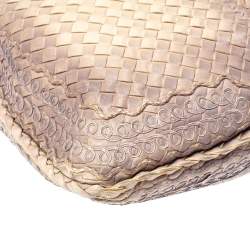 Pre Owned Bottega Veneta Beige Ombre Intrecciato Leather Maxi Veneta Hobo