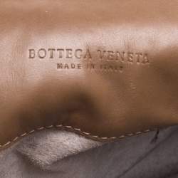 Pre Owned Bottega Veneta Brown Leather Drawstring Flap Shoulder Bag