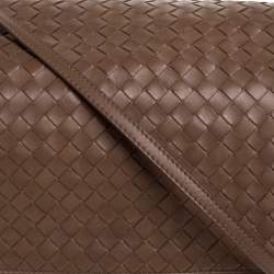 Pre Owned Bottega Veneta Brown Leather Drawstring Flap Shoulder Bag