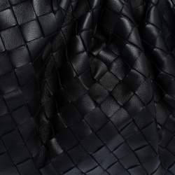 Pre Owned Bottega Veneta Black Intrecciato Leather The Pouch Clutch