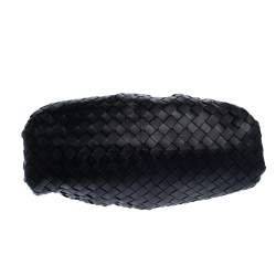 Pre Owned Bottega Veneta Black Intrecciato Leather The Pouch Clutch