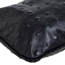 Pre Owned Bottega Veneta Black Intrecciato Leather Maxi Veneta Studded Hobo