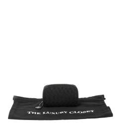 Pre Owned Bottega Veneta Black Intrecciato Leather Coin Purse