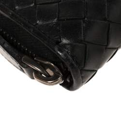 Pre Owned Bottega Veneta Black Intrecciato Leather Coin Purse
