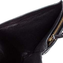 Pre Owned Bottega Veneta Black Intrecciato Leather French Wallet