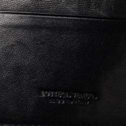 Pre Owned Bottega Veneta Black Intrecciato Leather French Wallet