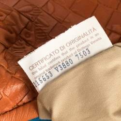 Pre Owned Bottega Veneta Orange Clementine Intrecciato Leather Limited Edition Medium Veneta Hobo