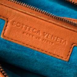 Pre Owned Bottega Veneta Orange Clementine Intrecciato Leather Limited Edition Medium Veneta Hobo