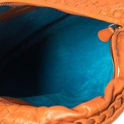 Pre Owned Bottega Veneta Orange Clementine Intrecciato Leather Limited Edition Medium Veneta Hobo