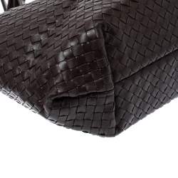 Pre Owned حقيبة بوتيغا فينيتا كابري جلد إنترشياتو بني كاكاو كبيرة