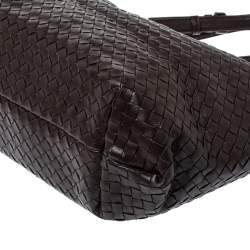 Pre Owned حقيبة بوتيغا فينيتا كابري جلد إنترشياتو بني كاكاو كبيرة