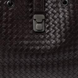 Pre Owned حقيبة بوتيغا فينيتا كابري جلد إنترشياتو بني كاكاو كبيرة