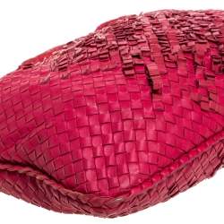 Pre Owned Bottega Veneta Red Intrecciato Nappa Leather Veneta Hobo
