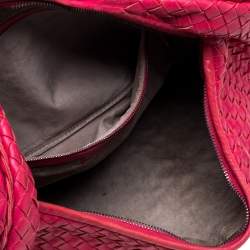 Pre Owned Bottega Veneta Red Intrecciato Nappa Leather Veneta Hobo