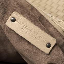 Pre Owned Bottega Veneta Beige Intrecciato Leather Large Veneta Hobo
