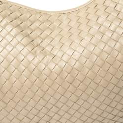 Pre Owned Bottega Veneta Beige Intrecciato Leather Large Veneta Hobo