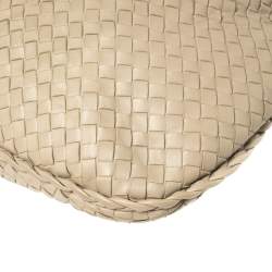 Pre Owned Bottega Veneta Beige Intrecciato Leather Large Veneta Hobo