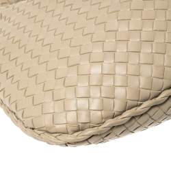 Pre Owned Bottega Veneta Beige Intrecciato Leather Large Veneta Hobo