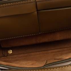 Pre Owned Bottega Veneta Seaweed Green Leather Acro Mini Tote