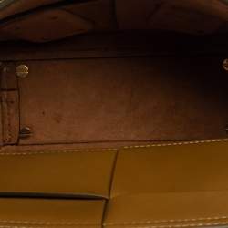 Pre Owned Bottega Veneta Seaweed Green Leather Acro Mini Tote