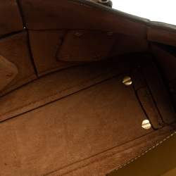 Pre Owned Bottega Veneta Seaweed Green Leather Acro Mini Tote