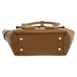 Pre Owned Bottega Veneta Seaweed Green Leather Acro Mini Tote