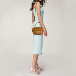 Pre Owned Bottega Veneta Seaweed Green Leather Acro Mini Tote