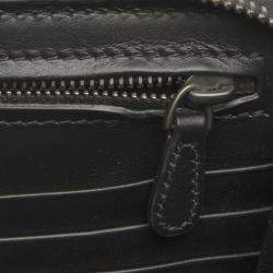 Pre Owned Bottega Veneta Black Intrecciato Leather Zip Around Wallet