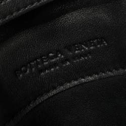 Pre Owned Bottega Veneta Black Intrecciato Leather Small Flap Crossbody Bag