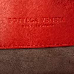 Pre Owned Bottega Veneta Orange Intrecciato Leather Baby Olimpia Shoulder Bag