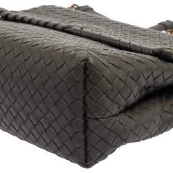 Pre Owned Bottega Veneta Grey Intrecciato Leather Olimpia Shoulder Bag