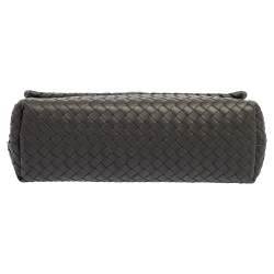 Pre Owned Bottega Veneta Grey Intrecciato Leather Olimpia Shoulder Bag