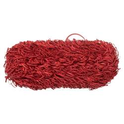 Pre Owned Bottega Veneta Red Leather The Sponge Clutch Bag