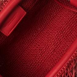 Pre Owned Bottega Veneta Red Leather The Sponge Clutch Bag