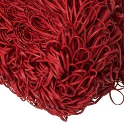 Pre Owned Bottega Veneta Red Leather The Sponge Clutch Bag